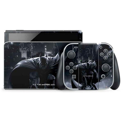DC Comics Arkham Origins Batman In action pose Nintendo Switch OLED (2021) Skin